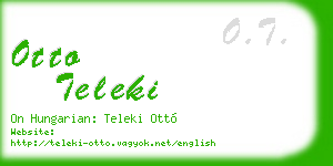 otto teleki business card